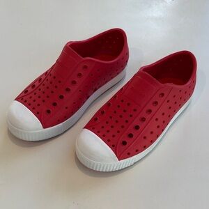 Native Kids Red and White Slip-On Sneakers Sz 12